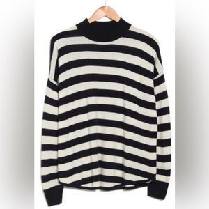 NWT Madewell Ashbury Kelsey Stripe Mock Neck Sweater, Size XXS